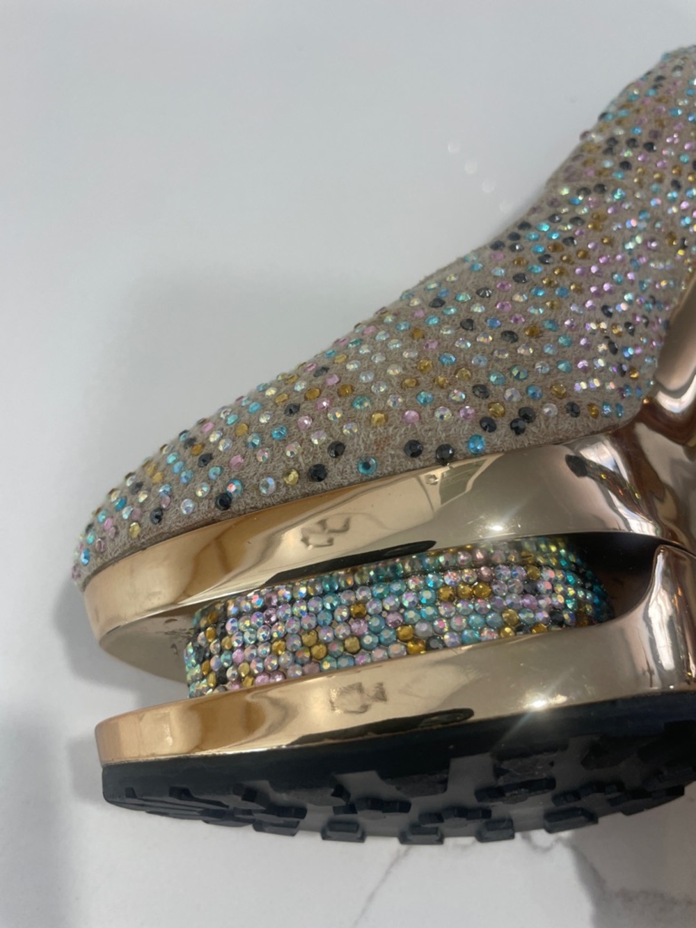 Gianmarco Lorenzi Women's Glitter heels Multicolor stones sparkly - Picture 14 of 16